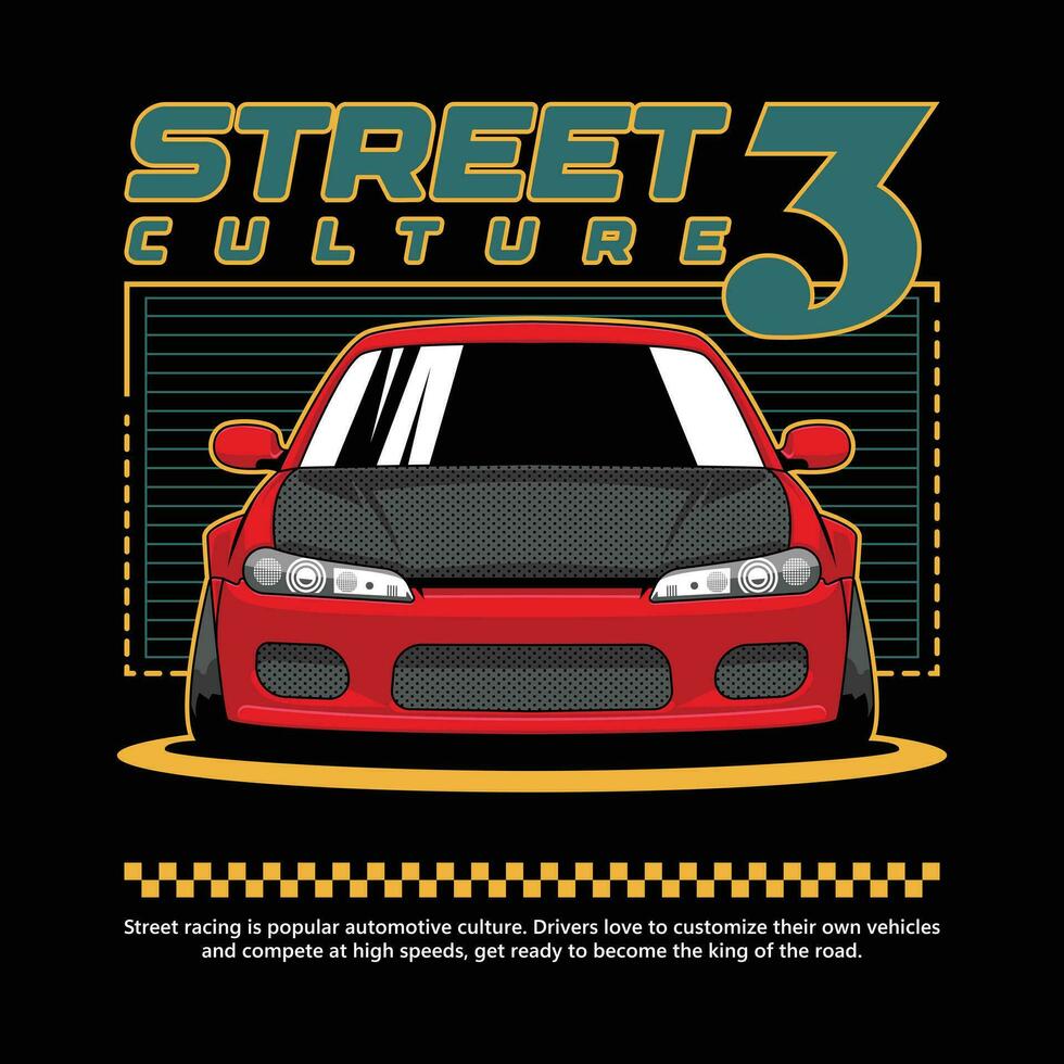 street culture car illustration, for printing, t shirt design etc vector