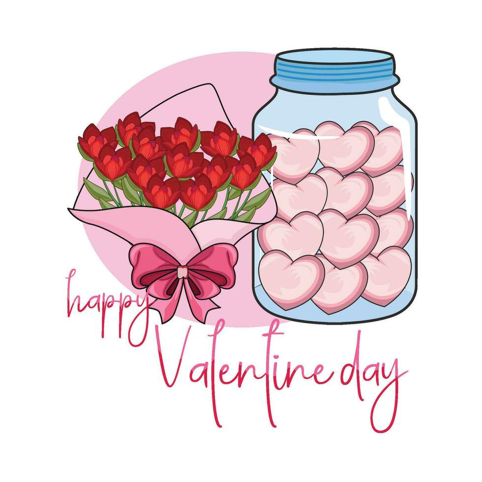 illustration of happy valentine vector