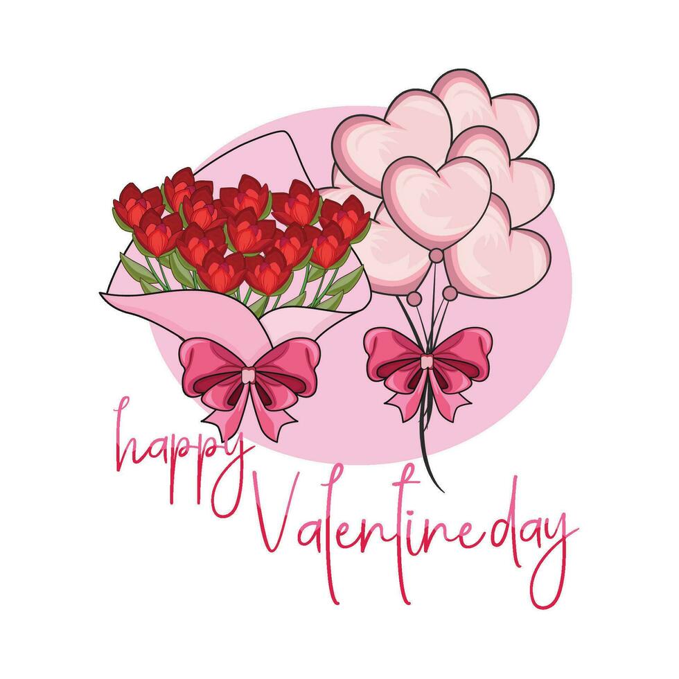 illustration of happy valentine vector