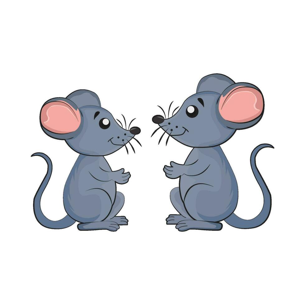 two mice illustration vector