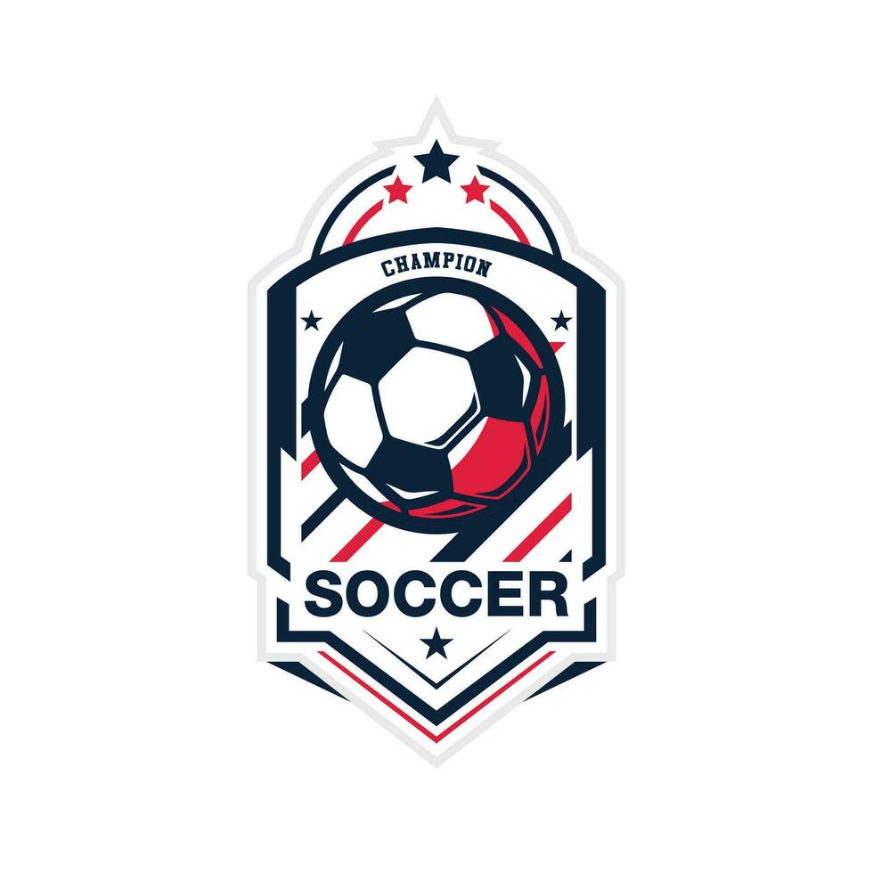 Soccer Football Badge Logo Design Templates Sport Team Identity Vector Illustrations isolated on white Background