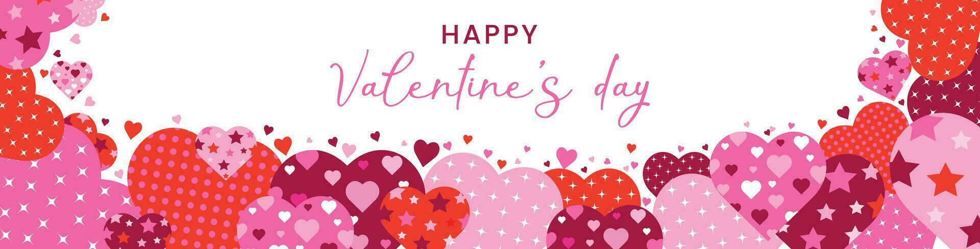 Valentine's Day banner with hearts. vector