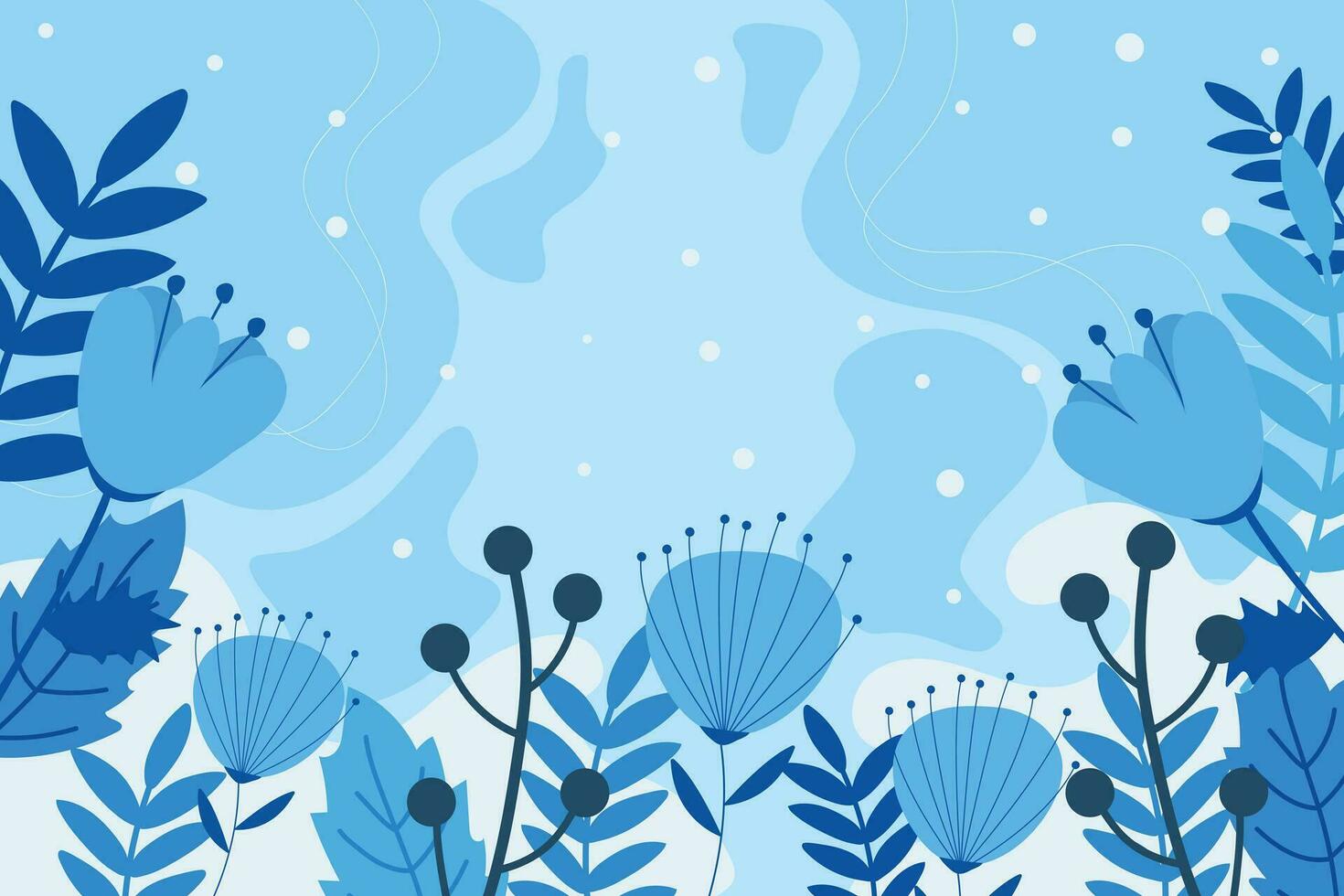 Winter landscape with winter flowers and twigs. Abstraction in Winter style. vector