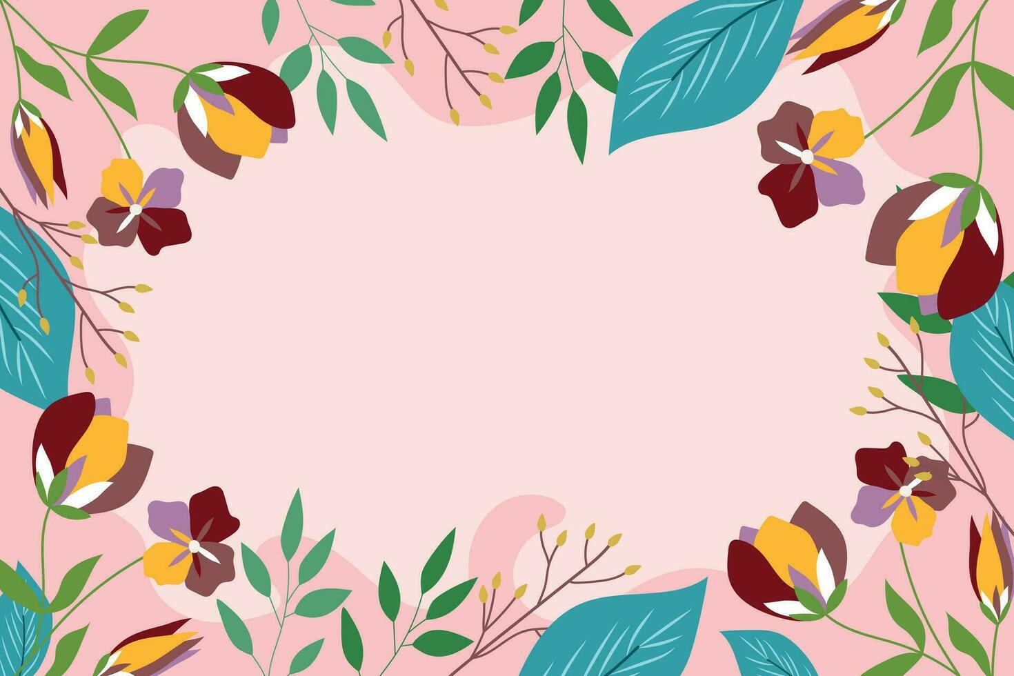 Floral abstract delicate background. Template with flowers in a minimalist style. Cover with cute flowers. vector