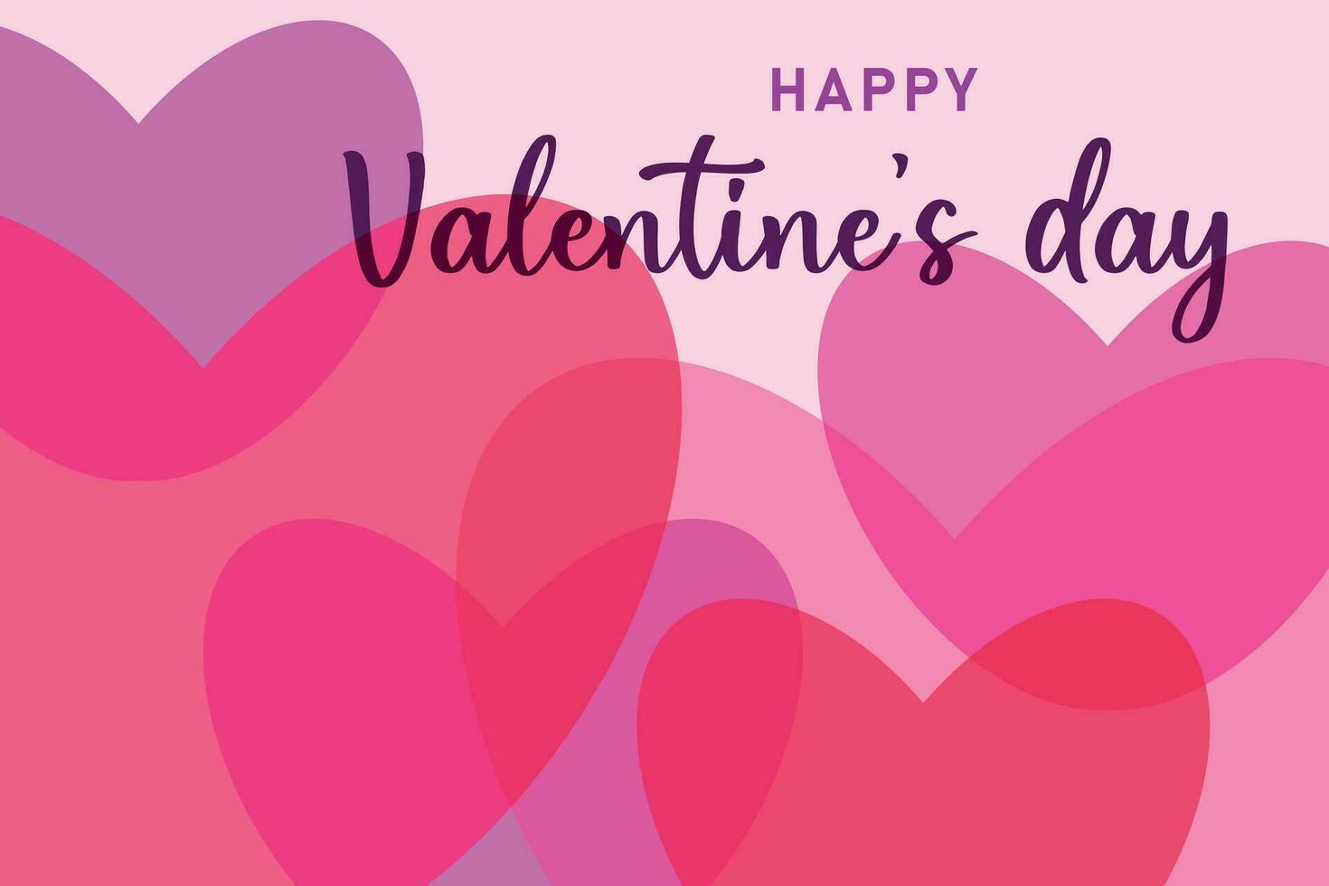 Happy Valentine's Day, minimalistic card with hearts. vector