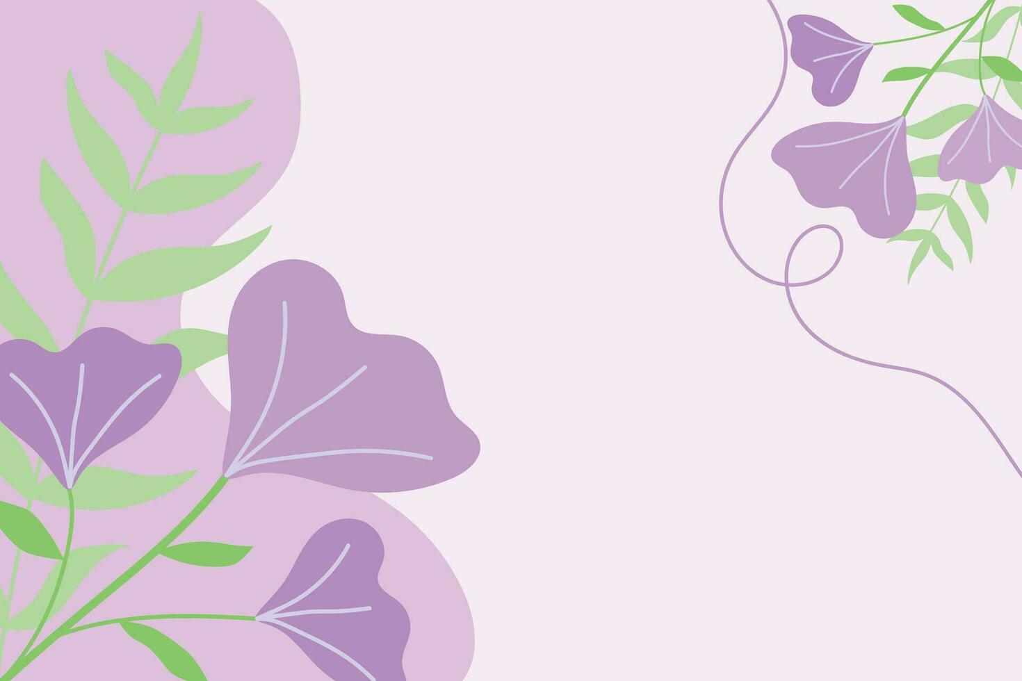 minimalista antecedentes con lila flores modelo en pastel colores con flores vector