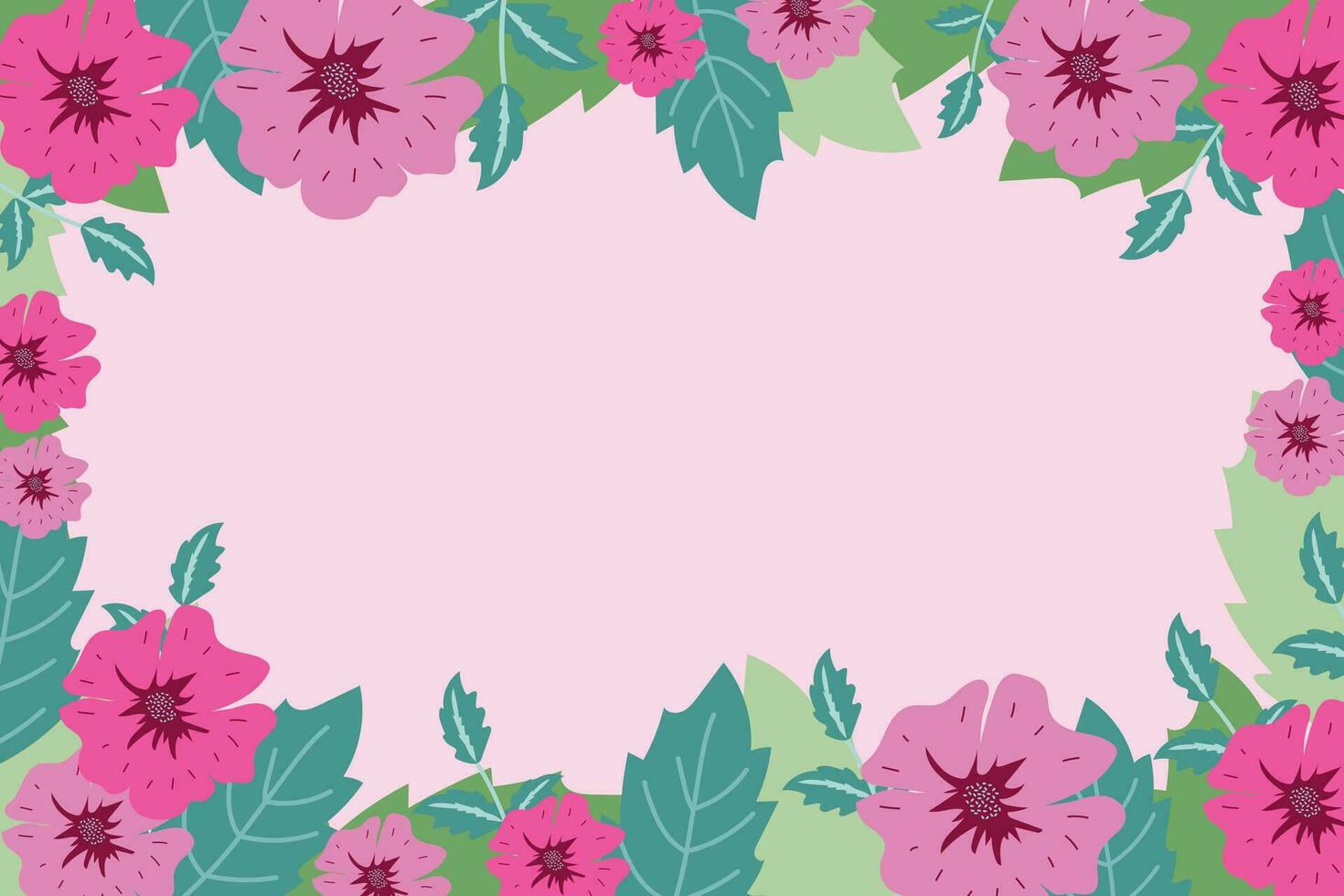 Background with crimson flowers. Pink flowers with leaves for decoration of postcards, covers. Floral background. vector