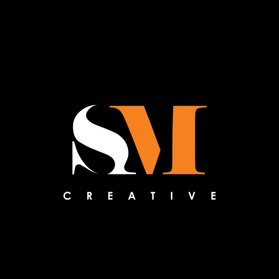 sm letra inicial logo diseño modelo vector ilustración