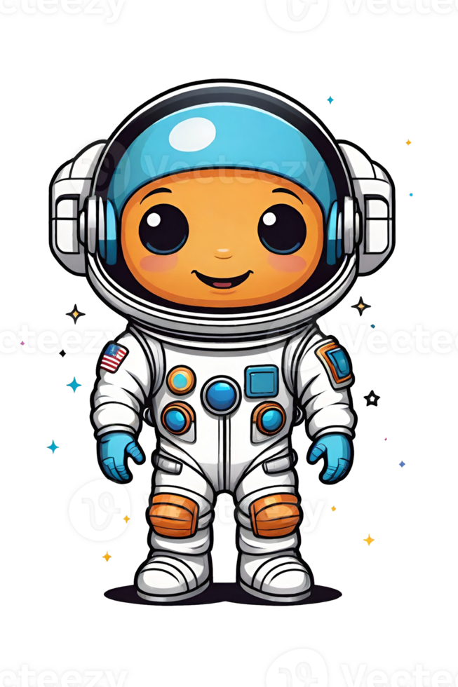 AI generated Astronaut cartoon character on colorful background png
