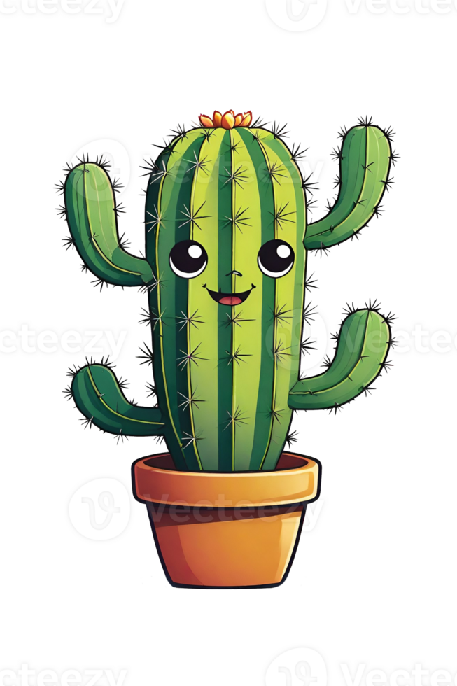 AI generated Mexican costume cactus on transparent background illustration png