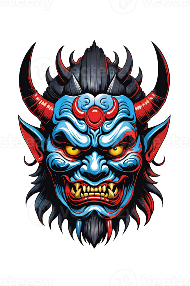 AI generated Devil head with horns on transparent background png