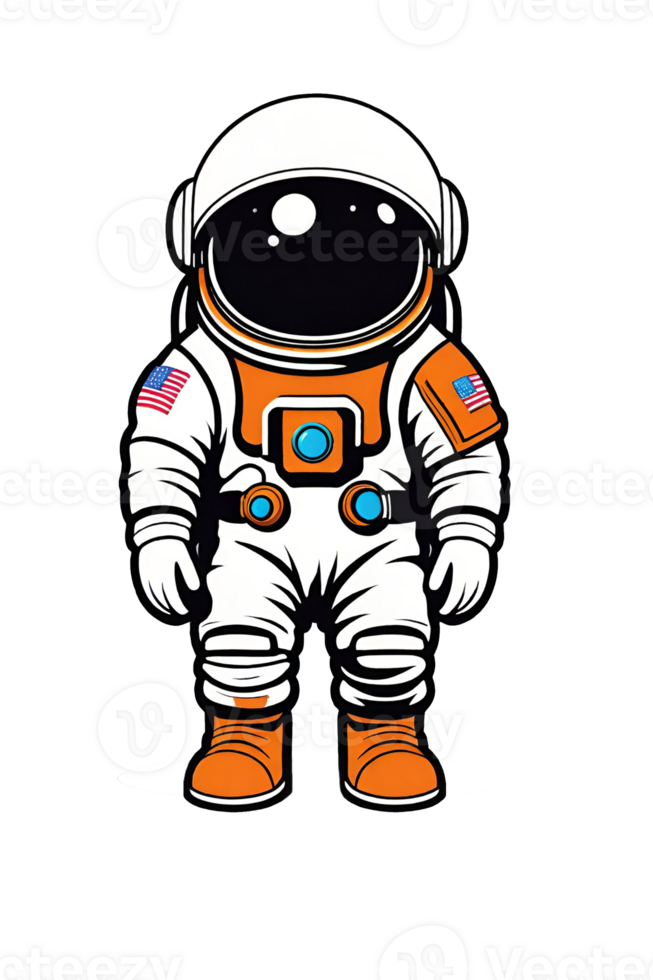 AI generated Astronaut cartoon character on colorful background png