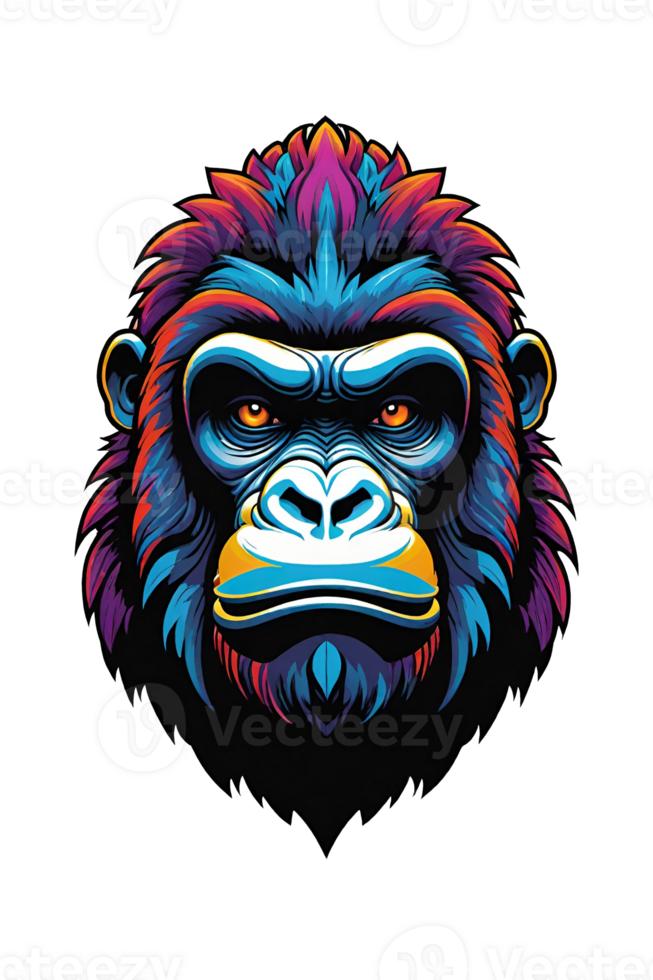 AI generated Gorilla head mascot Design illustration png