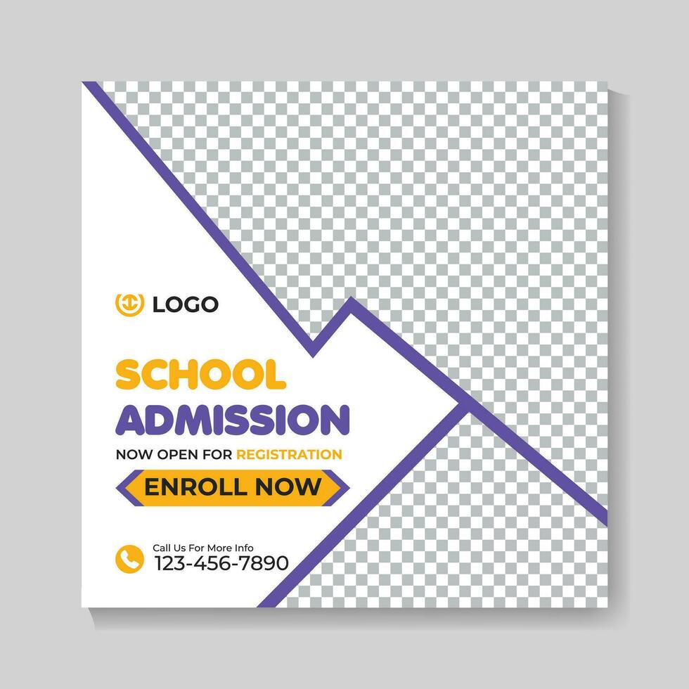 School admission education social media post design back to school web banner template vector