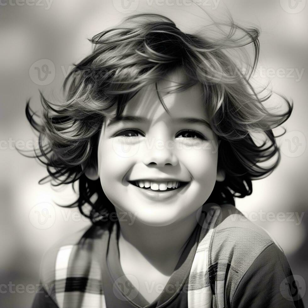 AI generated Radiant Youth A Portrait of Playful Innocence photo