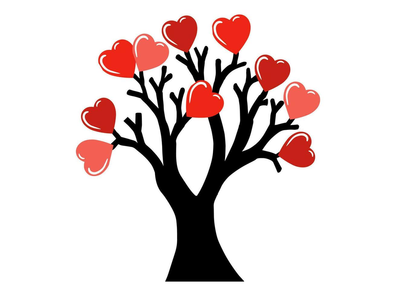 Love Tree Background for Valentines vector