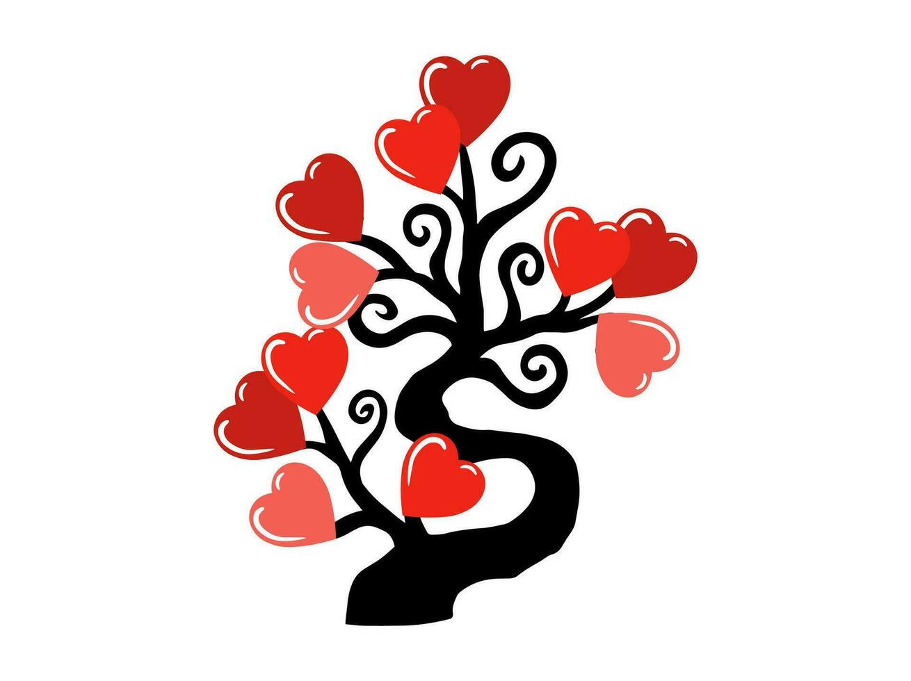 Valentine Day Tree Background Illustration vector