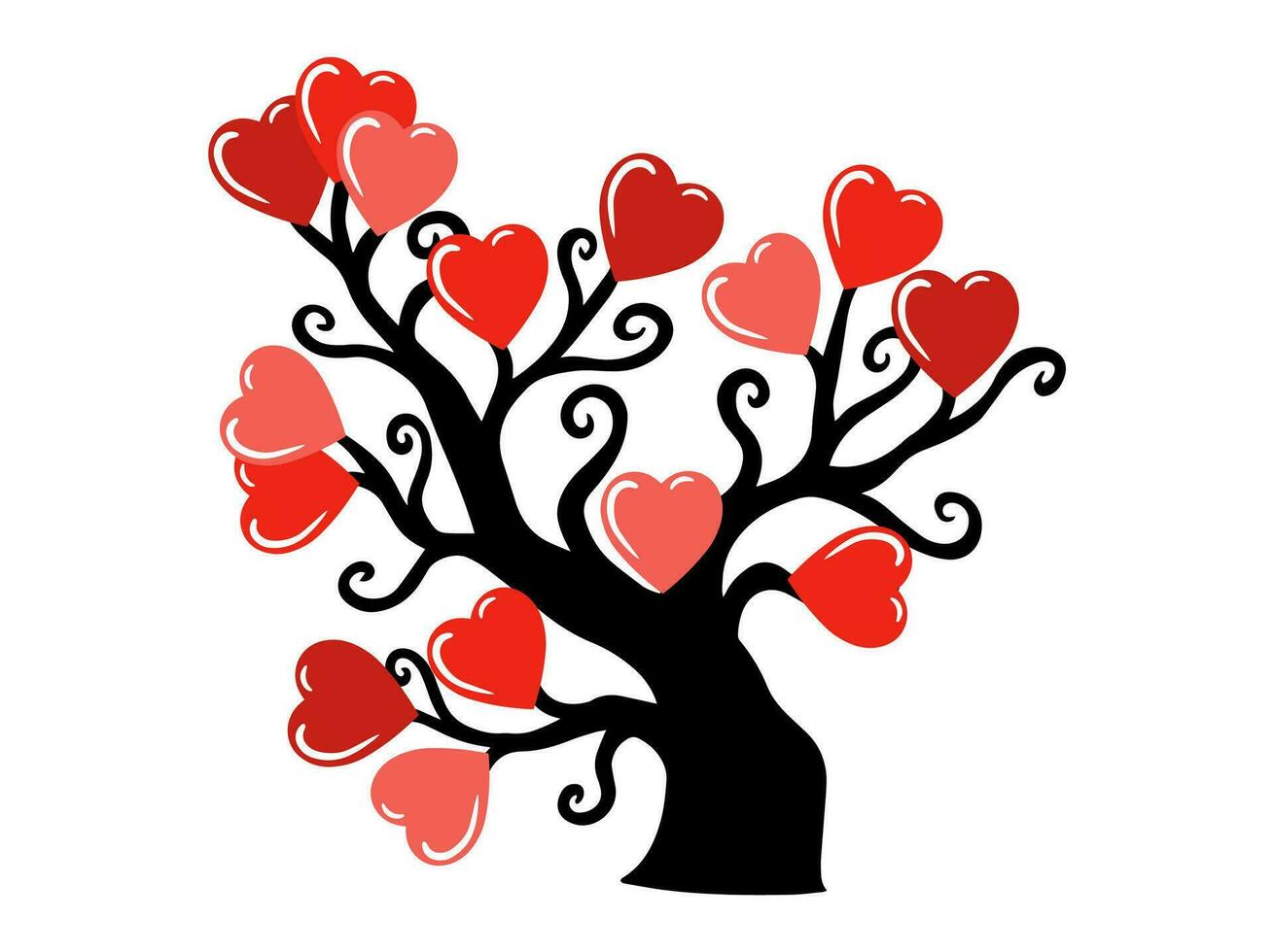 Love Tree Background for Valentines vector