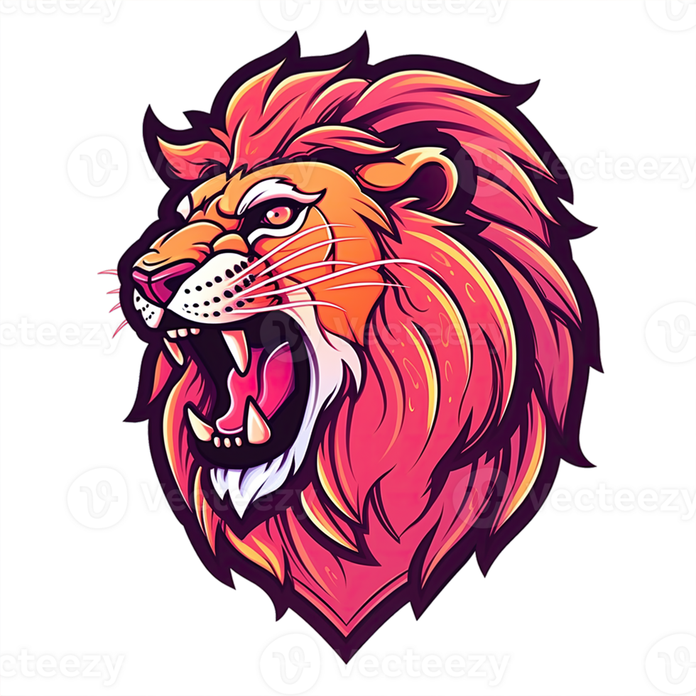 AI generated Lion head mascot logo png