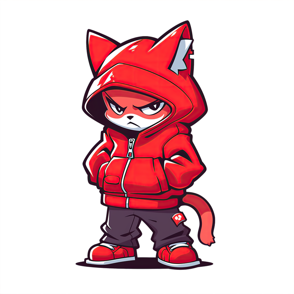 AI generated Cat in hip hop style png