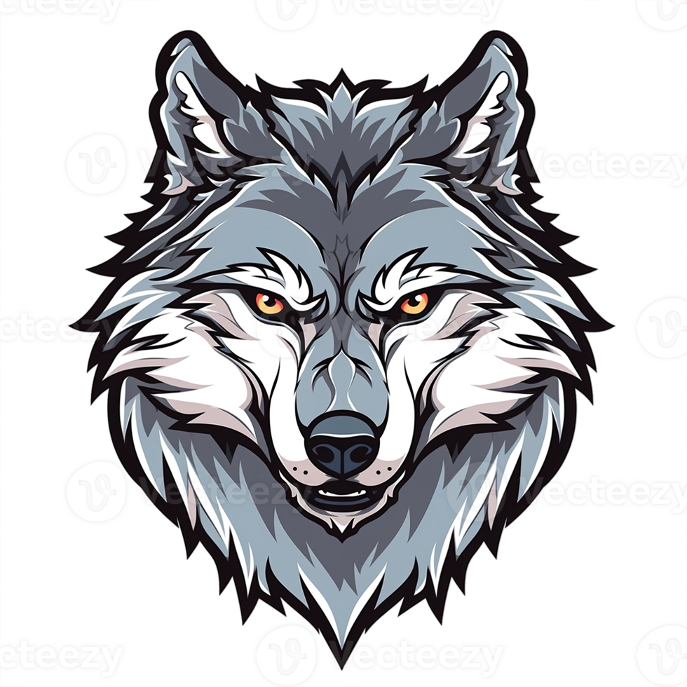 AI generated Wolf head mascot logo png