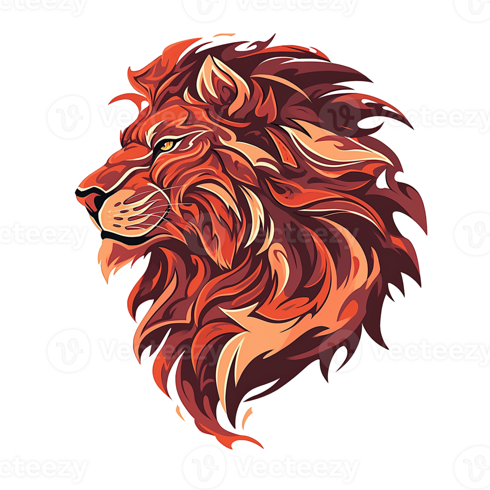 AI generated Illustration wild lion for graphic t-shirt design png