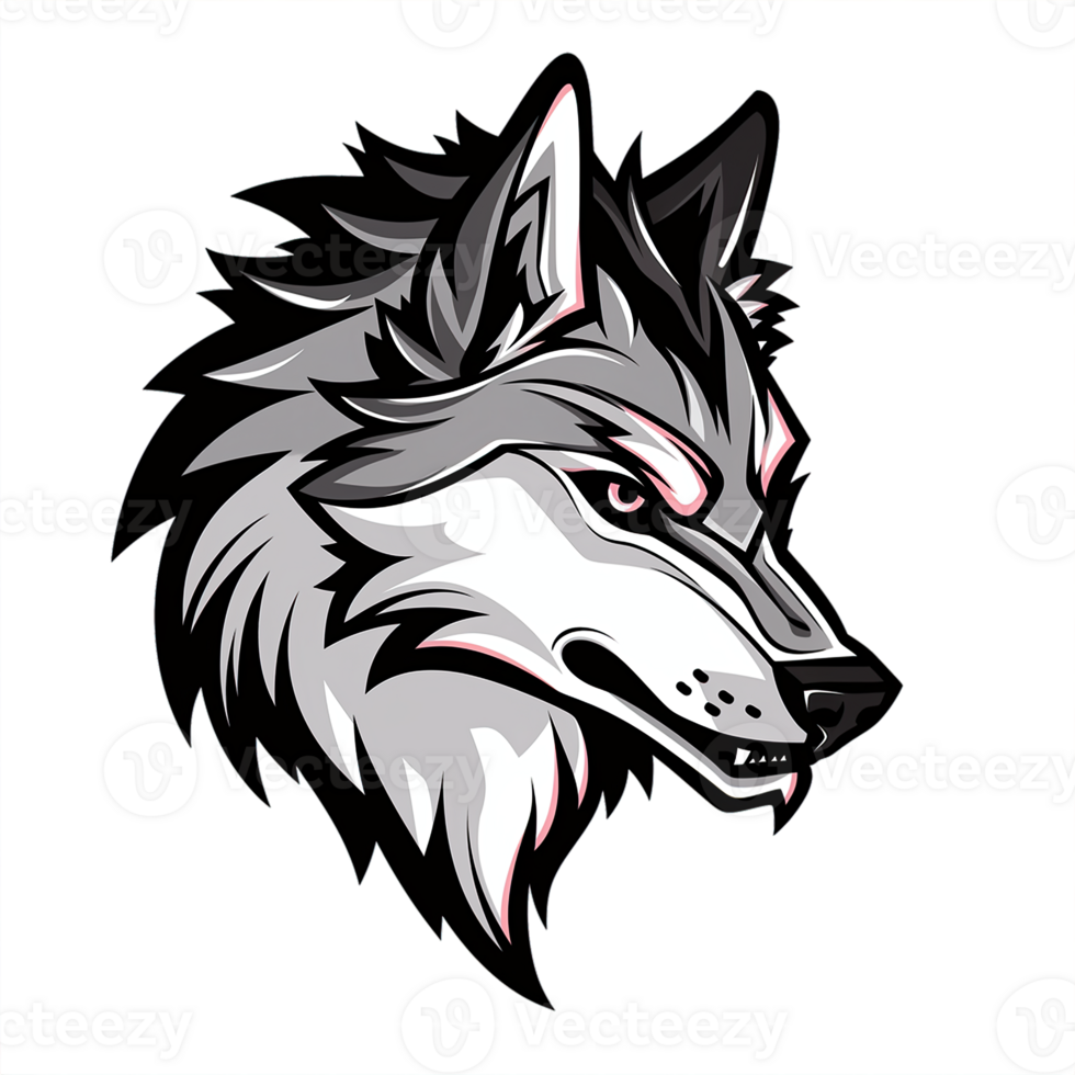 AI generated Wolf head mascot logo png