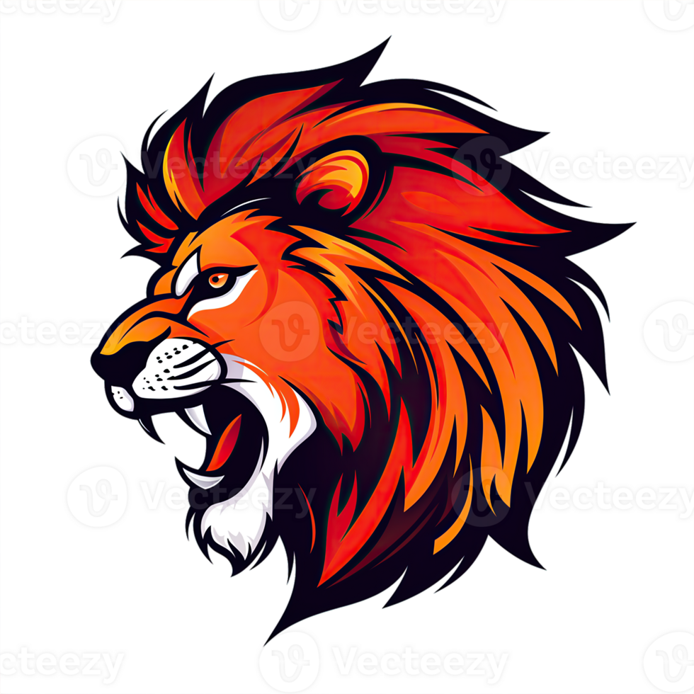AI generated Lion head mascot logo png