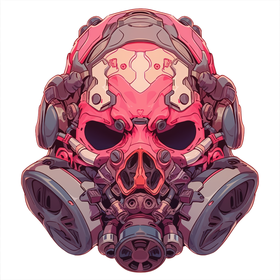 AI generated Skull gas mask t-shirt design png