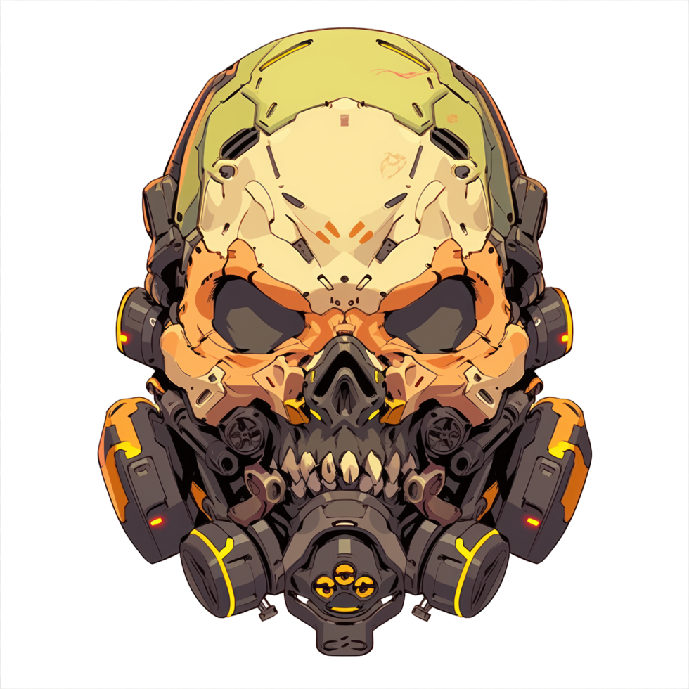 AI generated Skull gas mask t-shirt design png