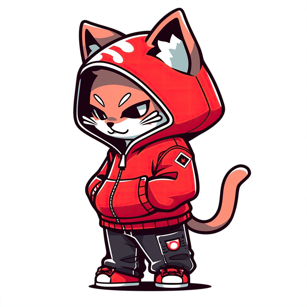 AI generated Cat in hip hop style png