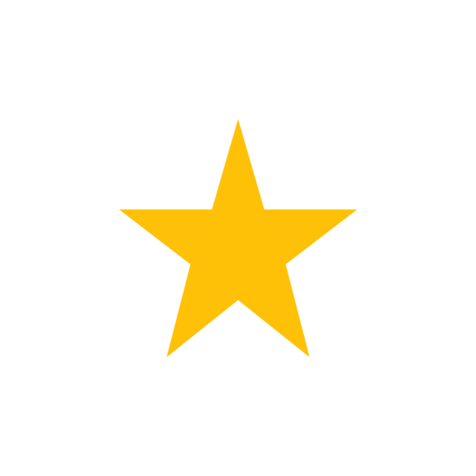 Yellow Star isolated on transparent background. png