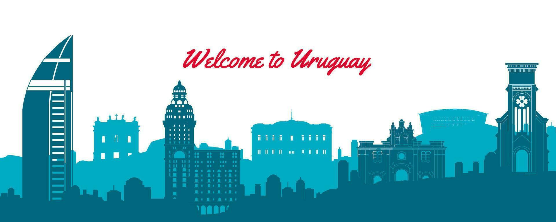 famous landmark of Uruguay,travel destination with silhouette classic design vector