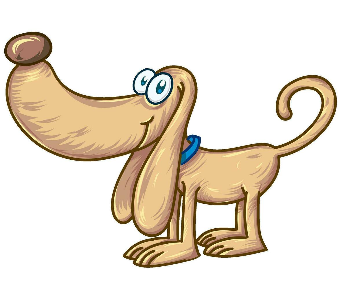 linda pequeño perro personaje dibujos animados vector