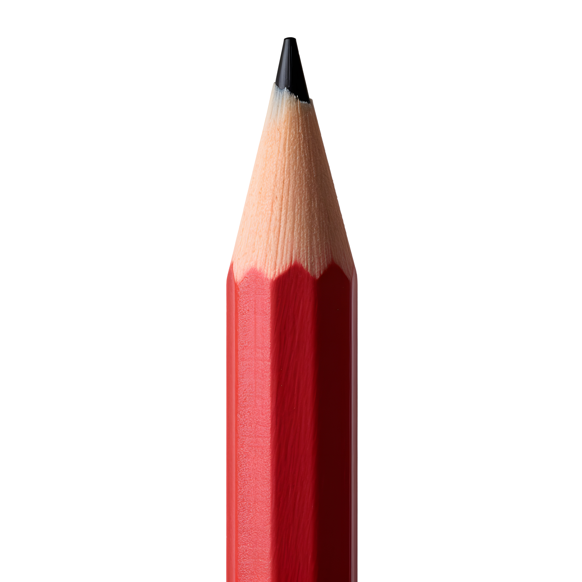AI generated Closeup and top view of red pencil with transparent PNG