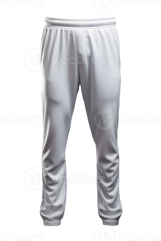 AI generated Pants made of white fabric without a background. Ready for prototyping. Transparent PNG inside