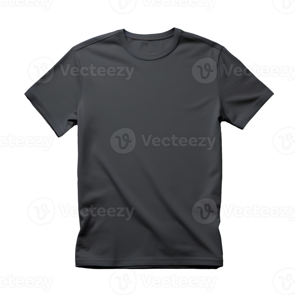 AI generated Black clean t-shirt without background. Ready for mockup. Transparent PNG inside