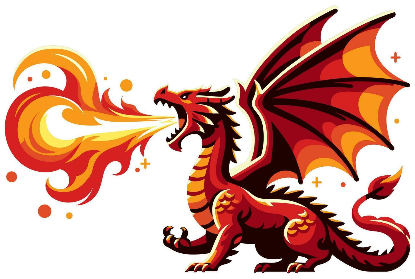 Dragon on White vector