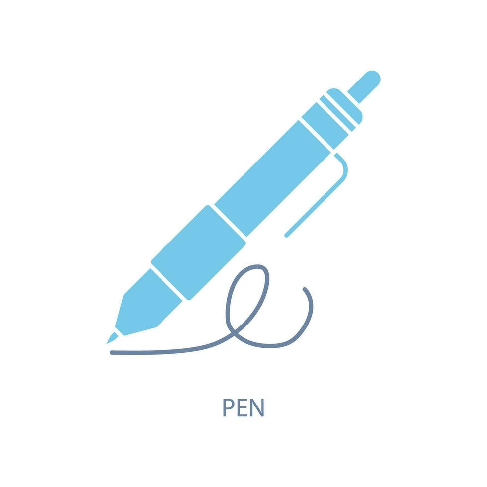 pen concept line icon. Simple element illustration. pen concept outline symbol design. vector