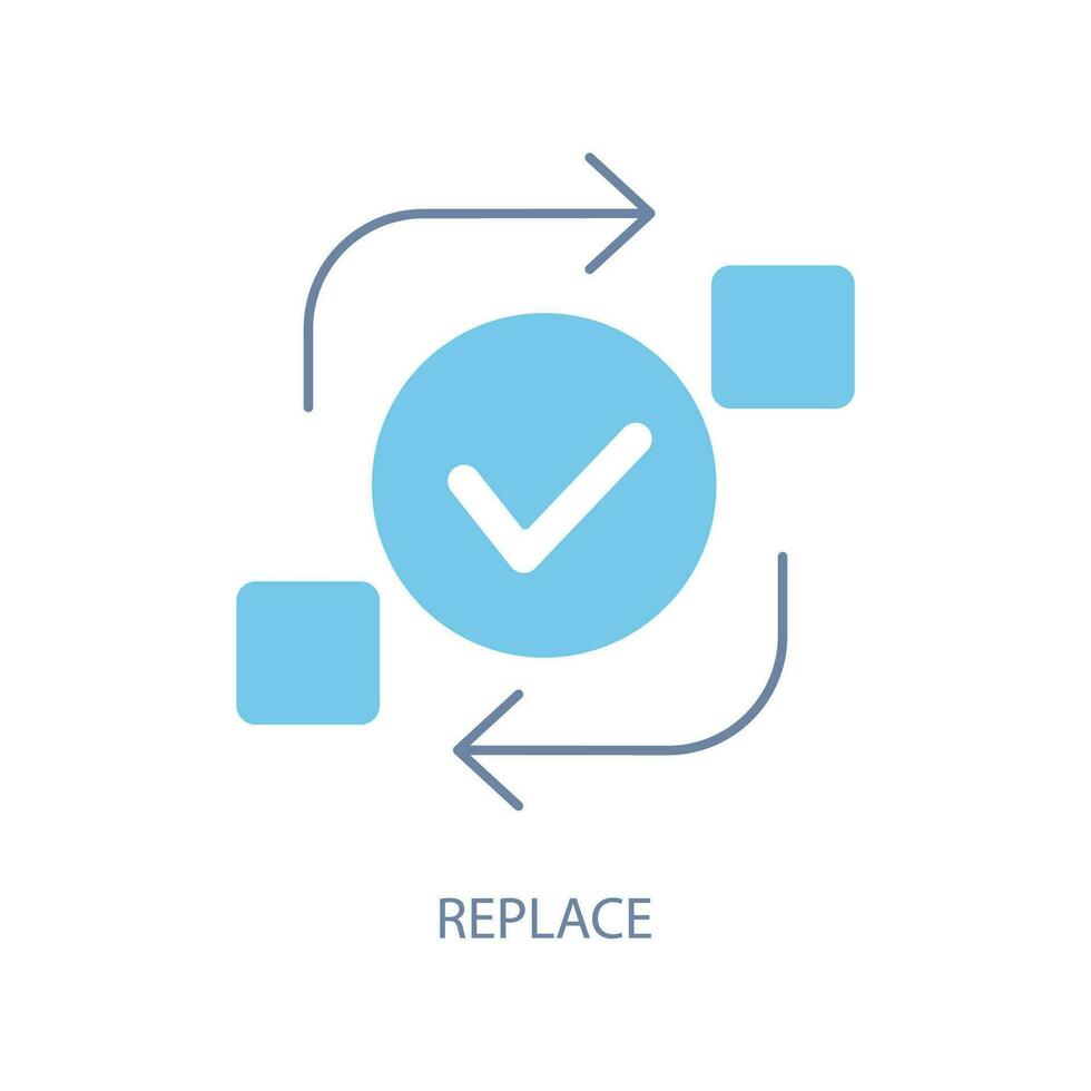 replace concept line icon. Simple element illustration. replace concept outline symbol design. vector