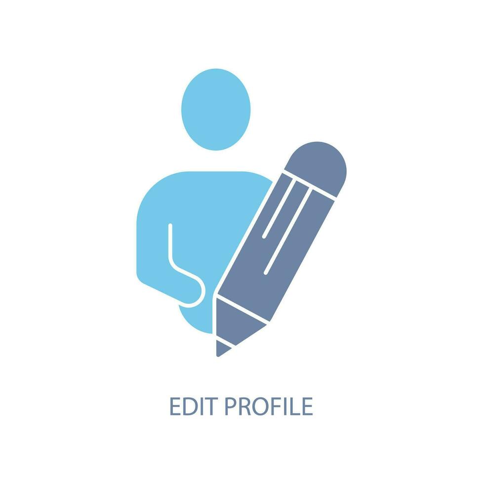 edit profile concept line icon. Simple element illustration. edit profile concept outline symbol design. vector