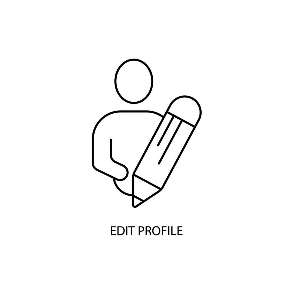 edit profile concept line icon. Simple element illustration. edit profile concept outline symbol design. vector