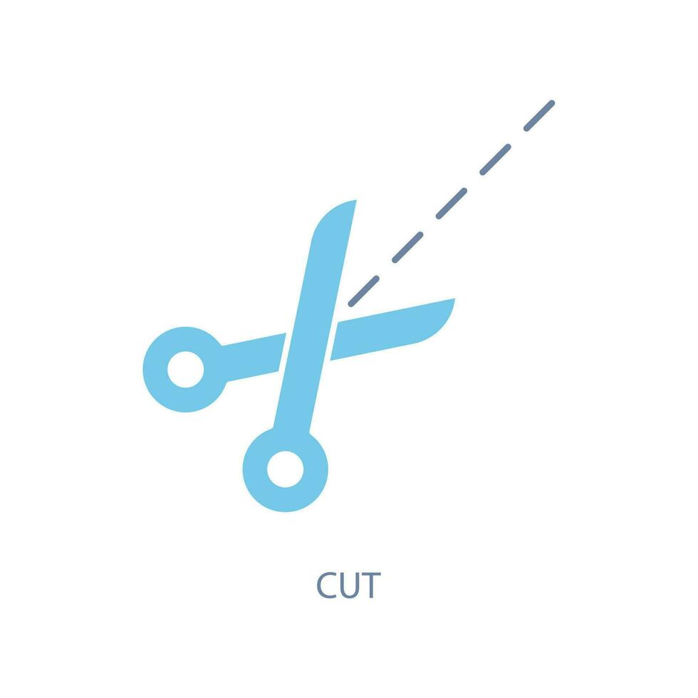 cut concept line icon. Simple element illustration. cut concept outline symbol design. vector