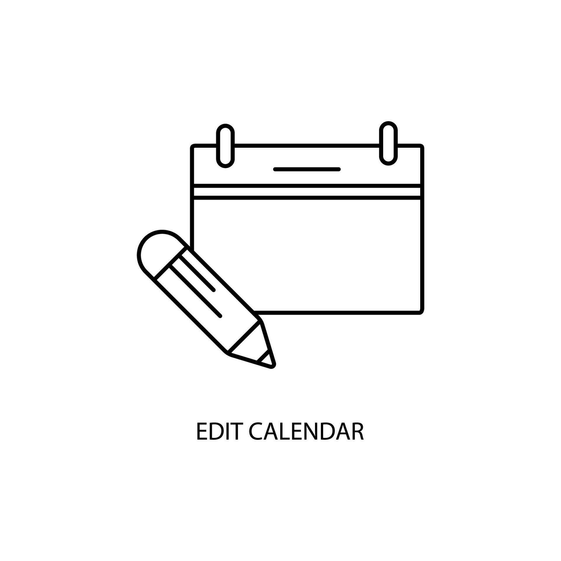 Edit Calendar Concept Line Icon Simple Element Illustration Edit edit-calendar-concept-line-icon-simple-element-illustration-edit