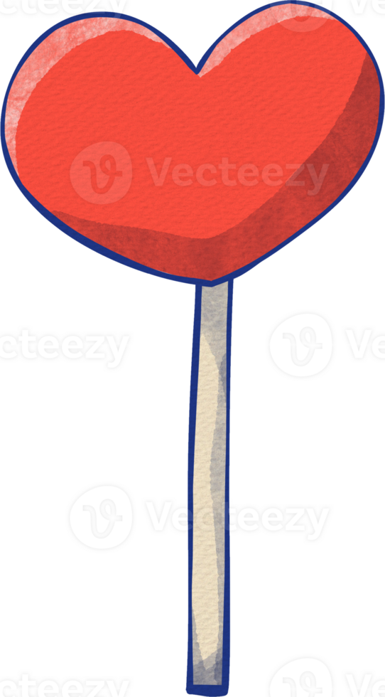 a heart shaped lollipop on a stick png
