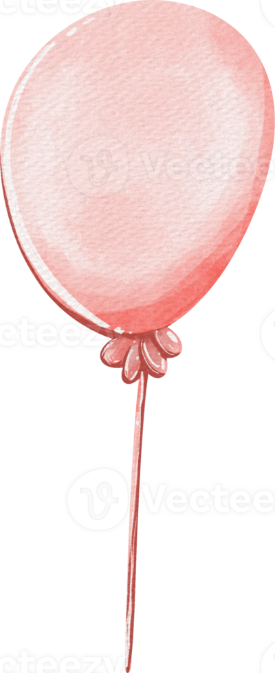 ein Rosa Ballon auf ein Stock mit ein Blume auf es png