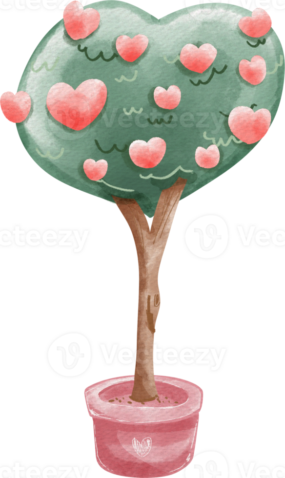 a tree with hearts on it png