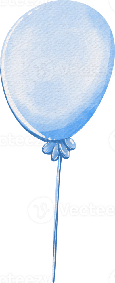 ein Blau Ballon mit ein Weiß Blume auf es png