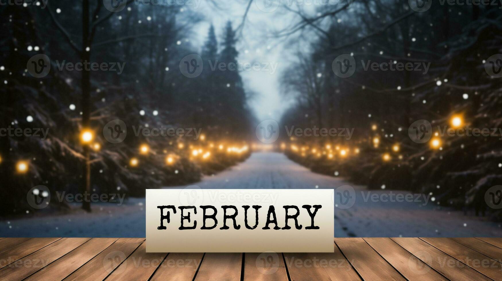 AI generated Hello February background photo