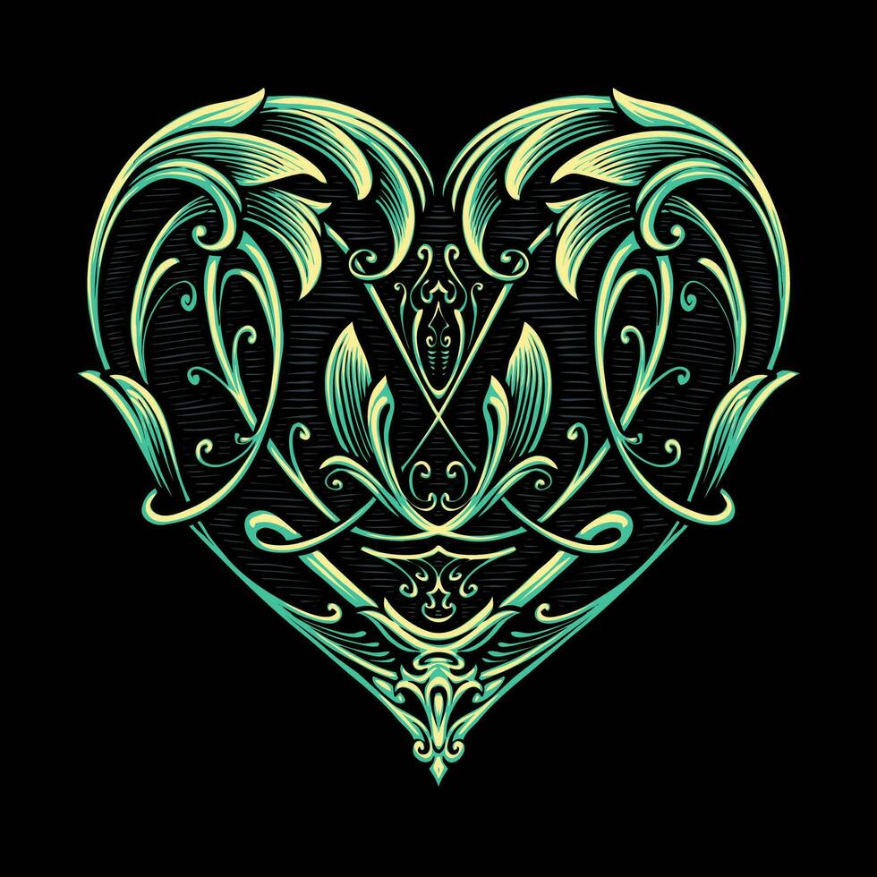love baroque ornament illustration vector